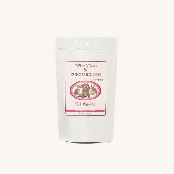 ペットの歩みに|コラーゲンV.C&グルコサミンMSM 600粒 犬・猫用 関節ケア栄養補助食品